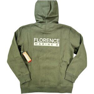 Florence Marine X Burgee Hoodie Forrest Green Organic Cotton Mens Surf Outdoors